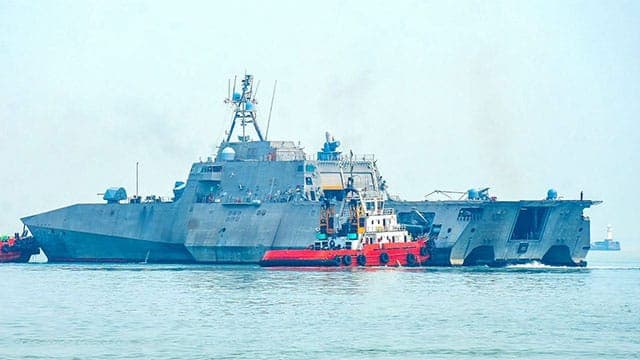 USS Canberra departs Colombo Port after two-day visit