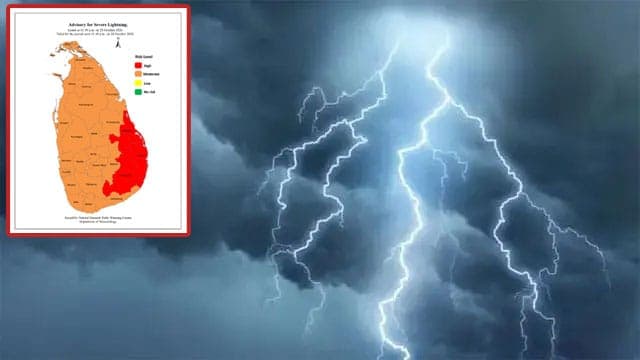 Amber alert issued for severe lightning in three districts