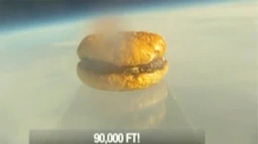 Bored Harvard University students send hamburger into space