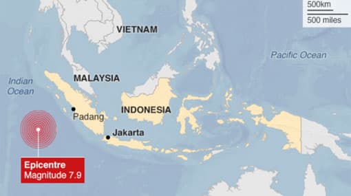 7.8 magnitude earthquake strikes off Indonesia