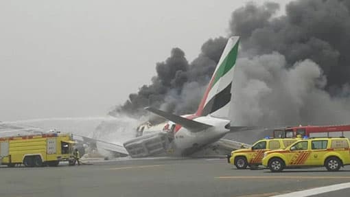 Emirates flight catches fire after emergency landing in Dubai