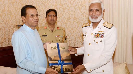 Pakistani Naval chief meets President Sirisena