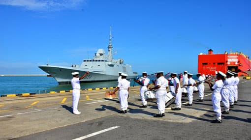 French Naval Ship ‘Auvergne’ arrives at port of Colombo