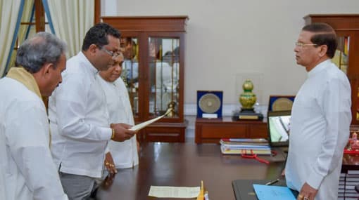Manoj Sirisena takes oaths as Southern Province Minister