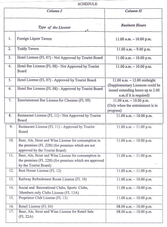 Business hours of licensed liquor shops revised