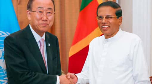 Ban Ki-moon holds talks with President Sirisena