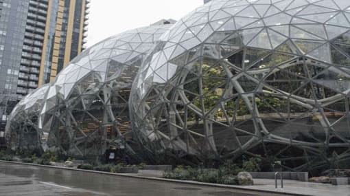 Amazon reveals mini rainforest work space spheres