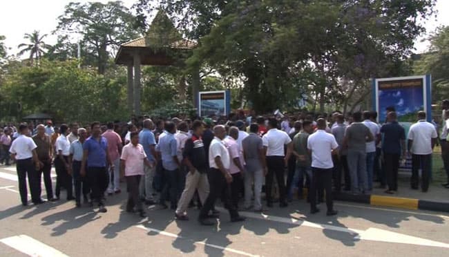 Tense situation at Katunayake Airport as employees protest