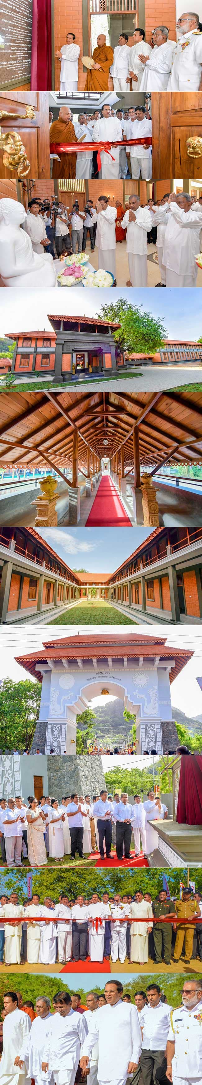 President opens Piriven building complex at Dimbulagala forest monastery