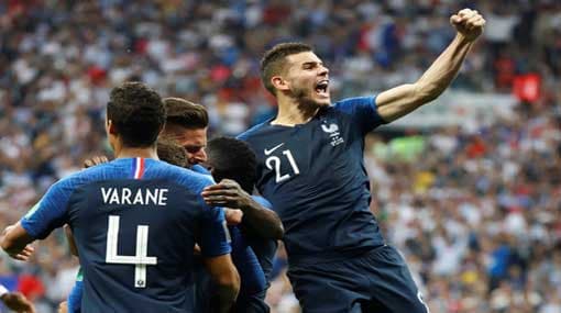 France leads 2-1 at half time of FIFA World Cup 2018