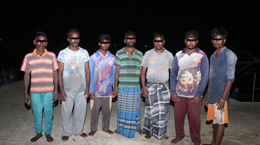 Seven Indian fishermen arrested
