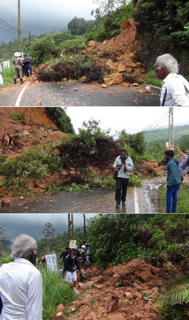 Hatton-Colombo main road blocked due to earth slide