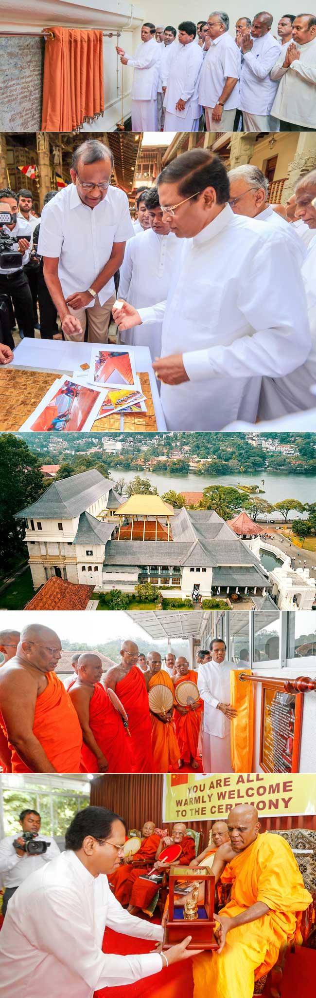 Renovated ‘Ran Viyana’ of Dalada Maligawa unveiled by President