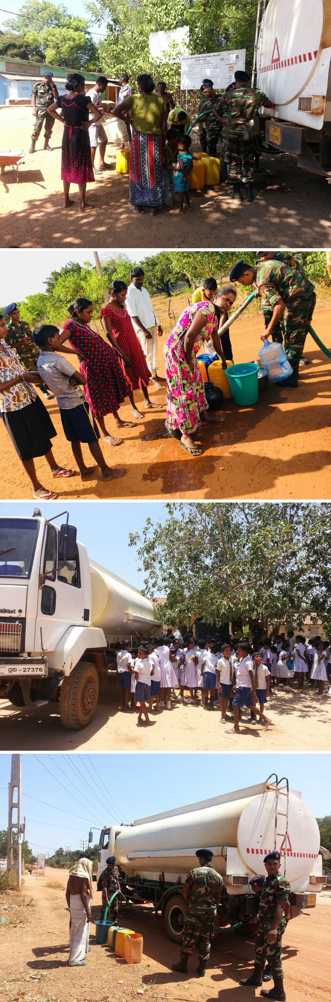 Army distributes drinking water to drought-hit people in Kilinochchi