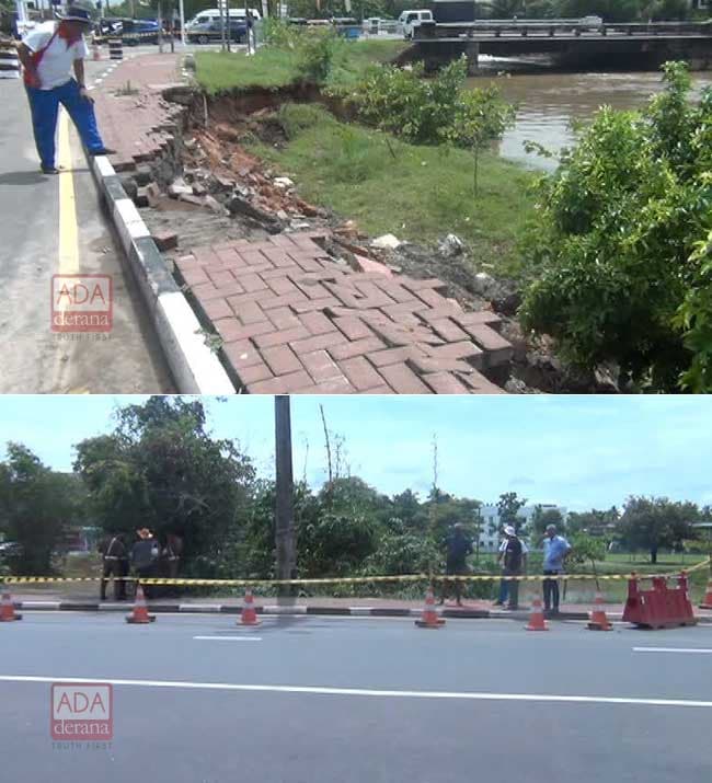 Road near Parliament sinks in; motorists to use detours