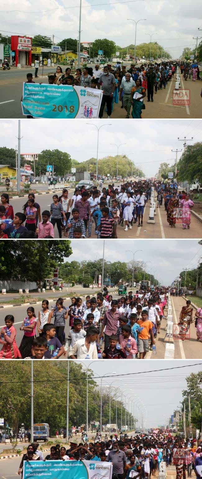 Children of Kilinochchi walk against child abuse and violence