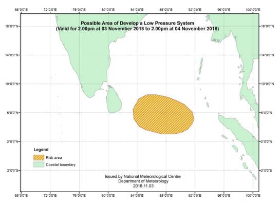 Showers to enhance from Monday; Fishermen warned over low pressure area