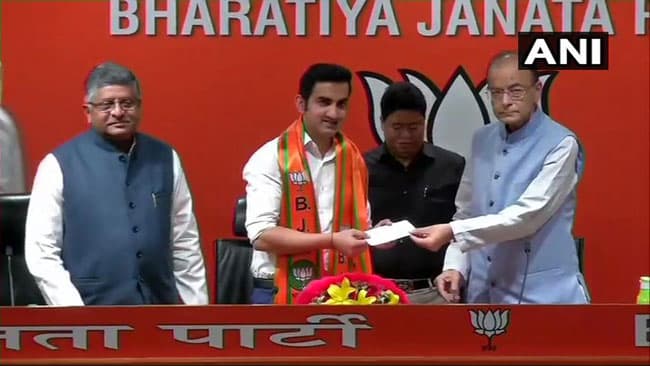 Ex-cricketer Gautam Gambhir begins political innings with BJP