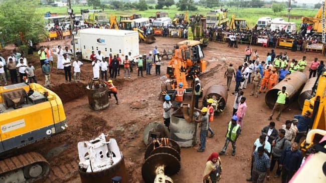 India: Efforts to rescue toddler trapped in 100ft well make slow progress