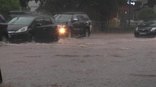 Heavy traffic in Colombo due to rain