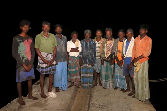 11 Indian fishers apprehended for trespassing Sri Lankan waters