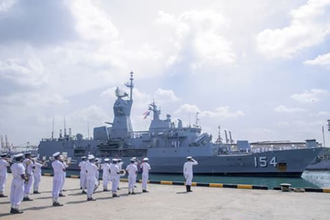 Royal Australian naval ship arrives at Colombo Port