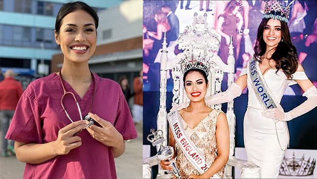 Miss England hangs up her crown to return to work as doctor during coronavirus pandemic