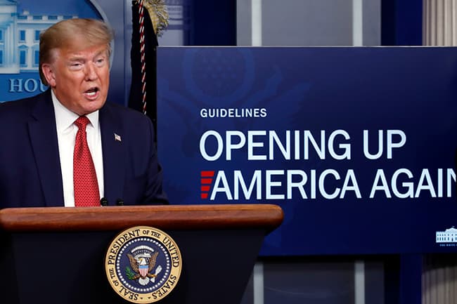Trump announces plan to reopen virus-hit US economy
