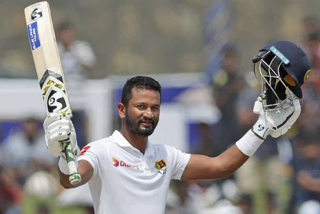 Dimuth Karunaratne hits ton to put Sri Lanka on top