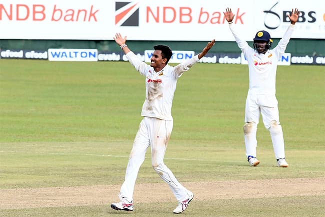 SL firmly on top after Jayawickrama six-wicket haul restricts Bangladesh for 251