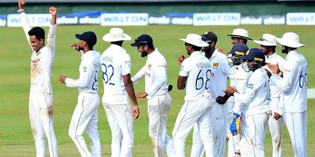 Praveen’s 11 wickets on debut seals victory for Sri Lanka