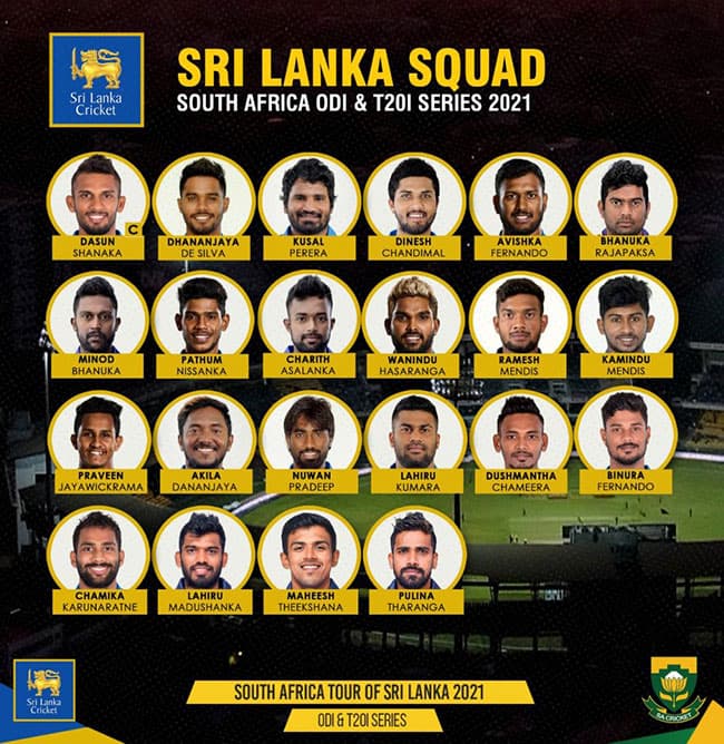 Sri Lanka announce 22-man squad for ODI and T20I series against South Africa