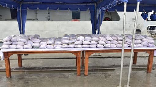 Over 300kg of heroin recovered from foreign vessel intercepted by Navy
