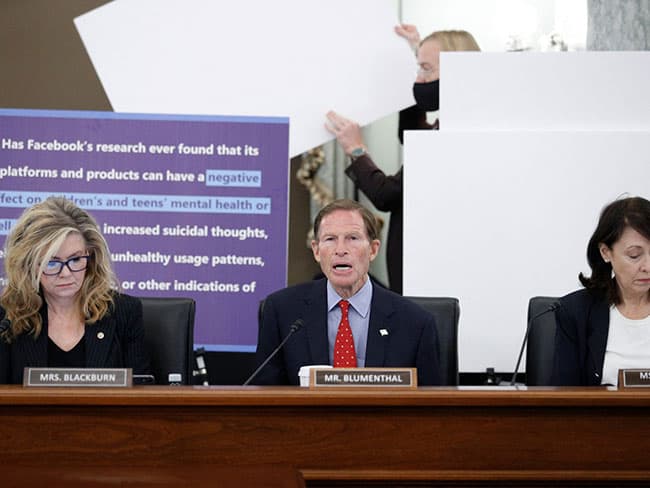 Facebook grilled in US Senate hearing over teen mental health