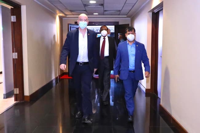 FIFA President Gianni Infantino arrives in Sri Lanka