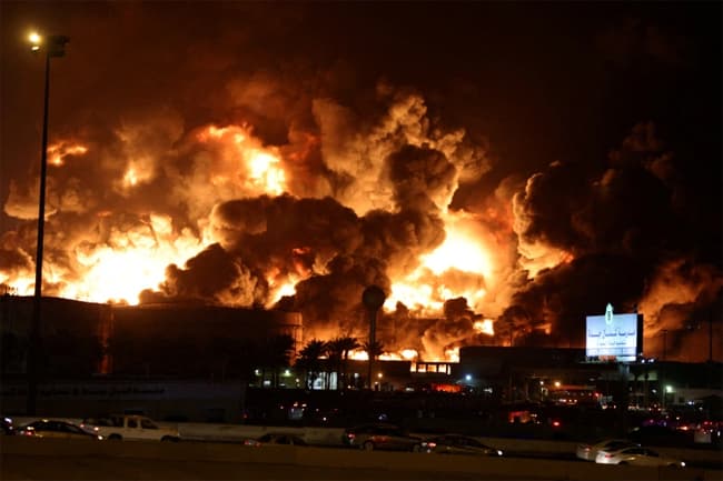 Saudi Arabia oil storage facility hit by Houthi attack, fire erupts