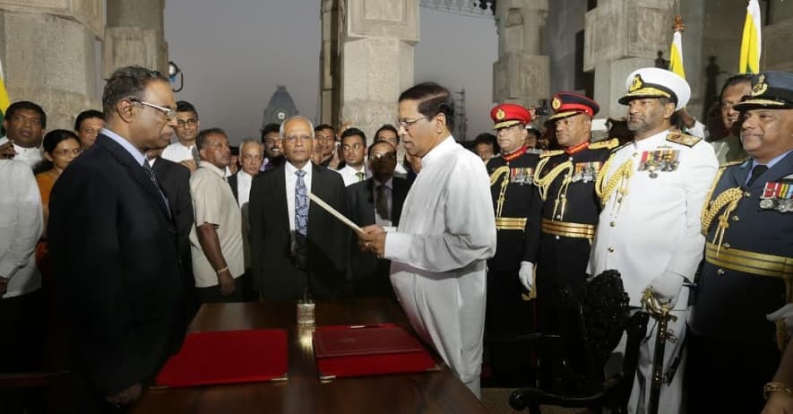 Maithripala Sirisena sworn-in as President, Ranil new Prime Minister