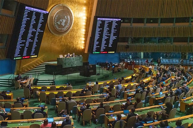 UN General Assembly condemns Russia ‘illegal annexation’ of Ukraine land; Sri Lanka abstains