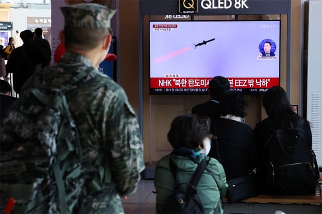 North Korea fires 23 missiles, one lands off South Korean coast for first time