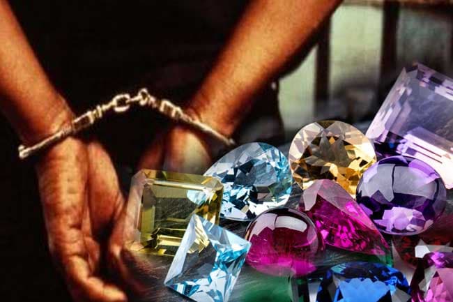 Two arrested over gemstone theft