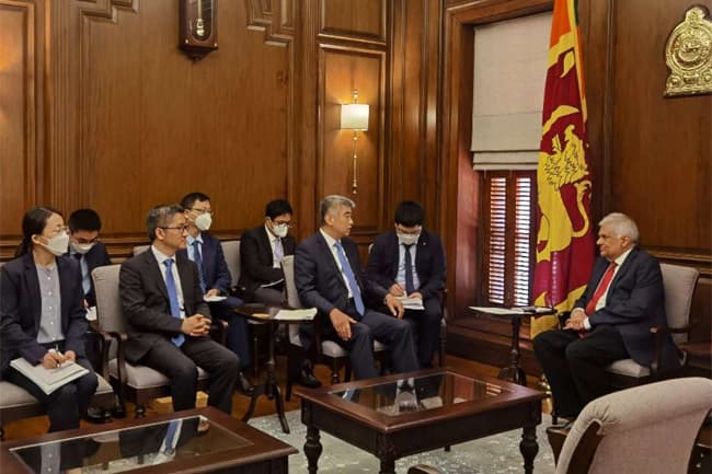 Chinese Communist Party delegates call on President Ranil