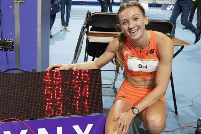 Femke Bol breaks 41-year world record in the women’s indoor 400 meters
