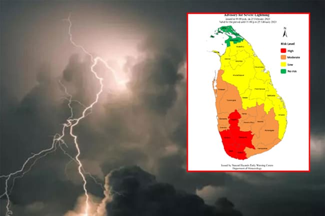 Advisory issued for thundershowers and severe lightning