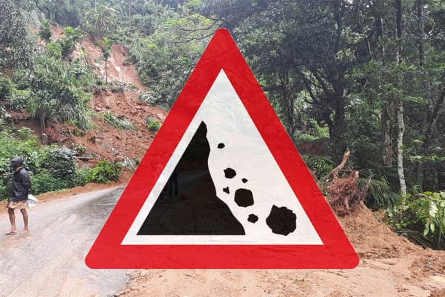 Landslide alert for three districts; downpours to continue over next few days