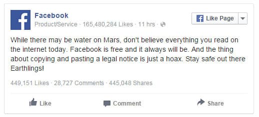 Facebook debunks circulating privacy hoaxes