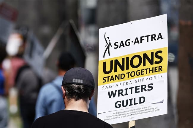 Hollywood actors join screenwriters in historic strike action