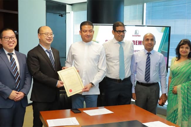 Sinopec signs agreement to enter Sri Lanka’s fuel retail market