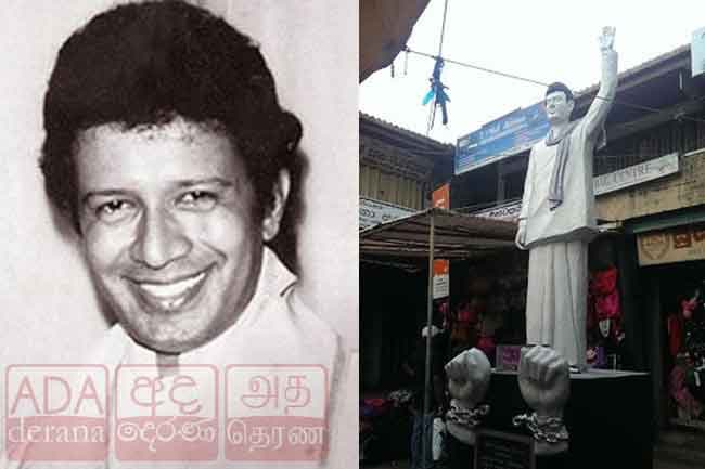 Late Vijaya Kumaratunga’s statue in Dehiwala damaged