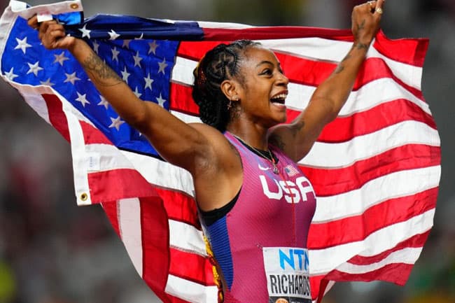 American Sha’Carri Richardson caps comeback by winning wild 100 meters at worlds