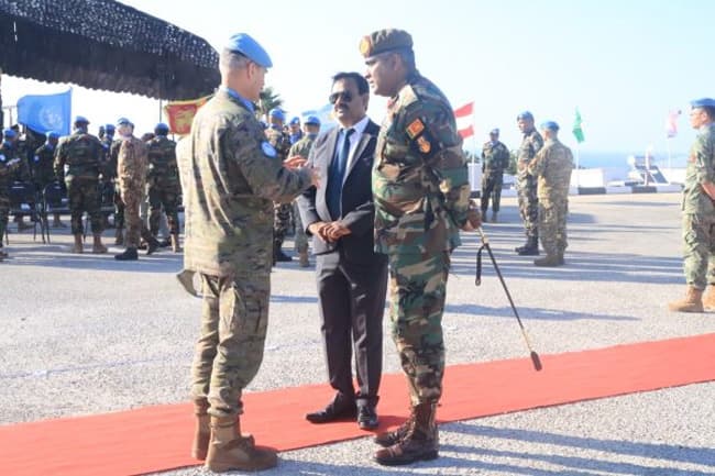 Sri Lankan contingent honoured for commitment to UN peacekeeping mission in Lebanon
